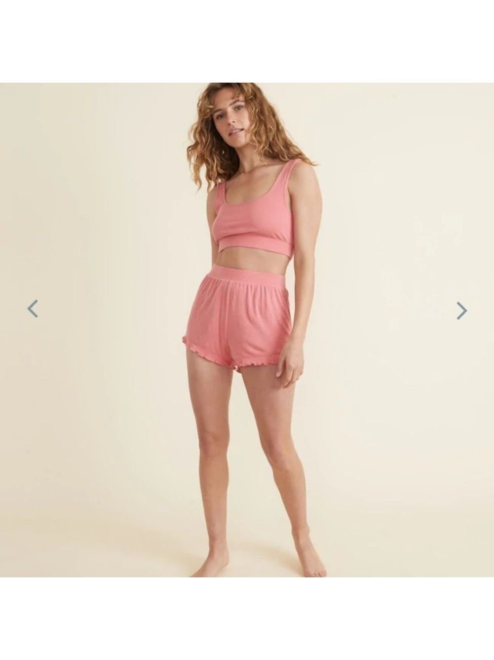 MARINE layer Luxe Rib Ruffle Short - Picture 1 of 4